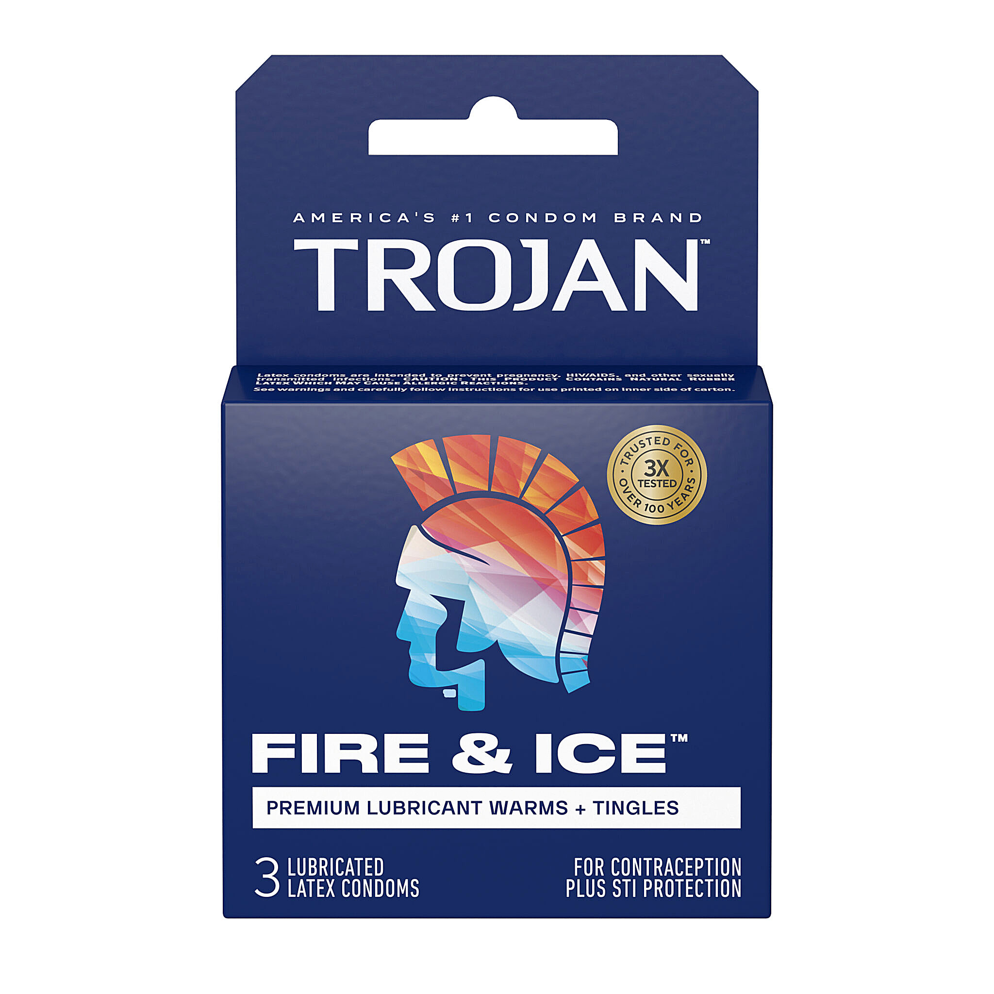 Trojan Latex Condoms | 3 pack | 6 Count Display | Fire & Ice product image